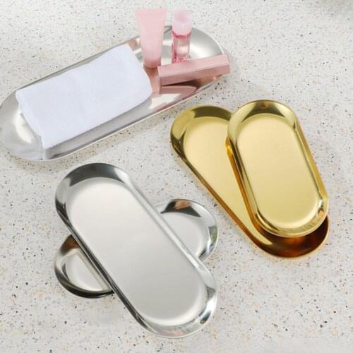 Nordic Stainless Steel Dessert Plate Fruit Tray Snack Kitchen Steak Container