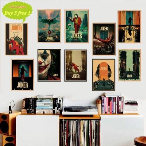 2019 New Movie Joker Wall Stickers Kraft Paper Prints Clear Image Home Decoration Livingroom Bedroom Home