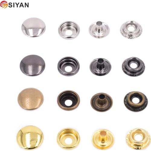 New High Quality 10sets/lot Metal Iron Press Studs Sewing Button Snap Fasteners Sewing Leather Craft Clothes Bags 306#406#7050