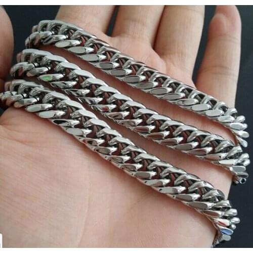 High Polished stainless steel Heavy Strong Curb Link - Chain Necklace 12mm 24'' Mens Jewelry