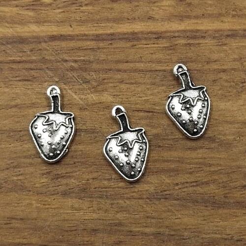 10pcs Charms strawberry 16*10mm Tibetan Silver Plated Pendants Antique Jewelry Making DIY Handmade Craft