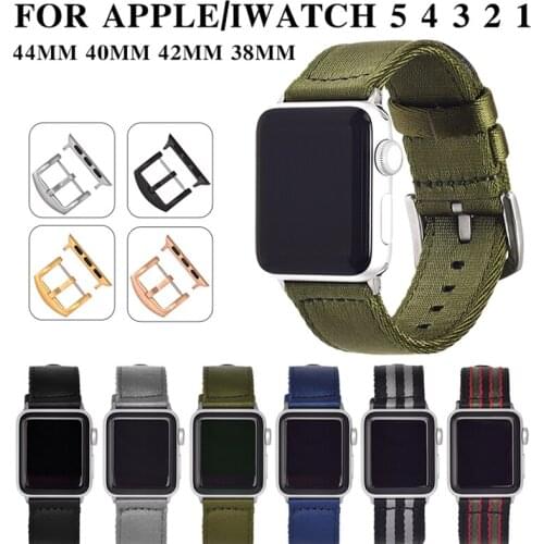 BEAFIRY Nylon Strap for Apple Watch 5 Band 44mm iWatch Band 40mm Watchband Apple Watch Serie 4 3 2 1 42mm 38mm Black Army Green