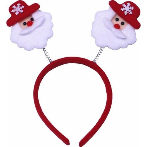Christmas flashing new year party headband hairband clip cartoon old man Snowman antler children adult luminous toys wholesale