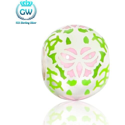 Charms Silver 925 Enamel Animal Butterfly Charms Silver Charm Bracelet Beads & Diy Jewelery Making Brand GW Amld020