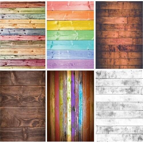 SHENGYONGBAO Wood Floor Texture Photography Backdrops Props Vintage Newborn Baby Portrait Photo Background 21318WQ-09
