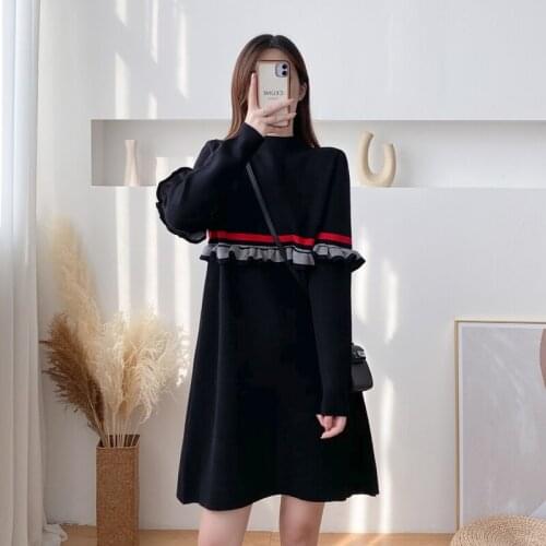 Warm Knitted Maternity Nursing Sweaters Dress Autumn Breastfeeding Bottoming Shirts for Pregnant Women Pregnancy Feeding Tops