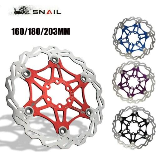 SNAIL Aluminum Bicycle Floating Brake Disc Rotor 160/180/203mm Ultralight cycling disc Brake Accessories Fit Shimmano Brakes