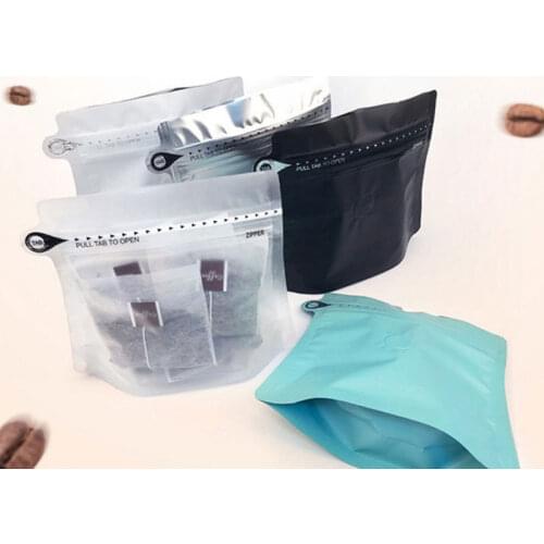 20pcs/lot Packaging Pouch Heat Sealing Empty Tea Bag Food Tea Storage Package Bags Side Zipper Self-supporting Aluminum Foil