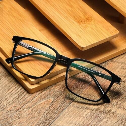 Veshion Ultra-thin High-density Plate with Titanium Legs Glasses Frame Square Business Mens Plate Glasses Myopia
