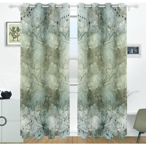 Vintage Music Curtains Drapes Panels Darkening Blackout Grommet Room Divider for Patio Window Sliding Glass Door 55x84 Inches