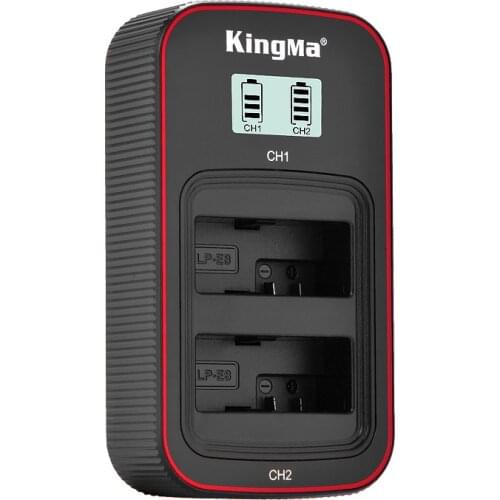 KingMa LP-E8 Battery Charger LCD Dual USB Charger for Canon LP-E8 Battery EOS 650D 600D 700D 550D T2i T3i T5i, KISS X7i