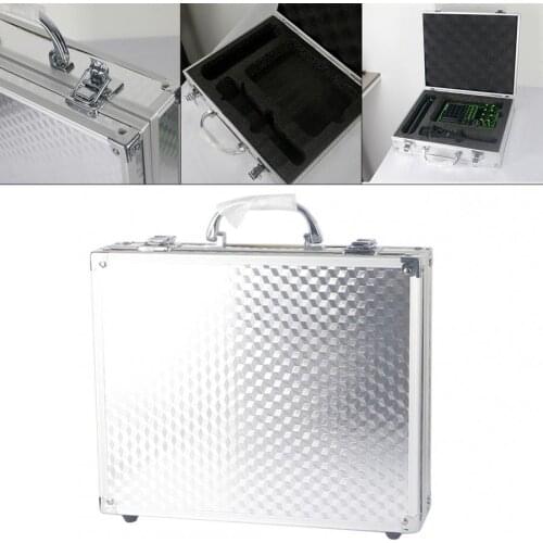 Sound Card Microphone Aluminum Box Storage Box Mic Storage Sponge Box Silver Metal Suitcase Live Equipment Studio Recording Box