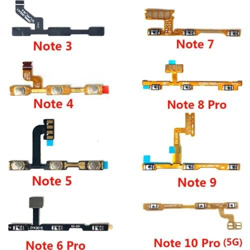 2Pcs Power On Off Volume Side Button Key Flex Cable Replacement Parts For Xiaomi Redmi Note 2 3 4 4X 5 5A 6 7 9 Pro 9S