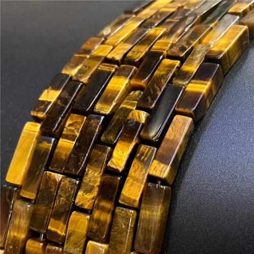 4x13mm Natural Stone Square Tube Beads Imperial Jasper Tiger Eye lapis lazuli Loose Beads Jewelry Making DIY Bracelet Necklace