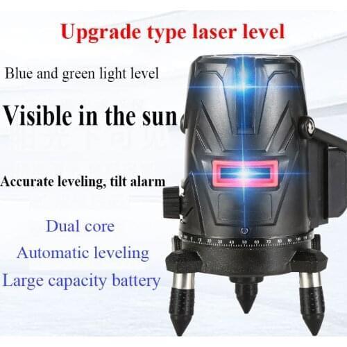 Super Blue Light 4D Laser Level Stand Self Leveling 3D Laser Leveling Unit Guide Level Vertical Cross Lines Measuring Tools