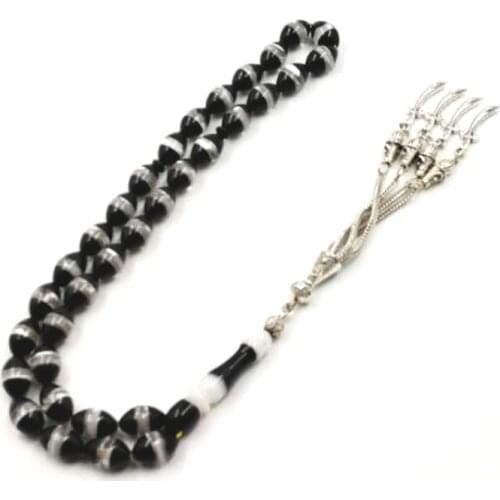 33 Black Resin Beads turkish design Tasbih Gift for men tasbih bracelet Islam bracelet Mans Muslim Misbaha rosary
