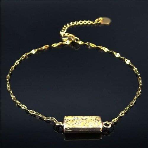 2021 Natural Stone Stainless Steel Barefoot Sandals Gold Color Bracelet for Leg Women Jewelry pulsera pie mujer AXS04