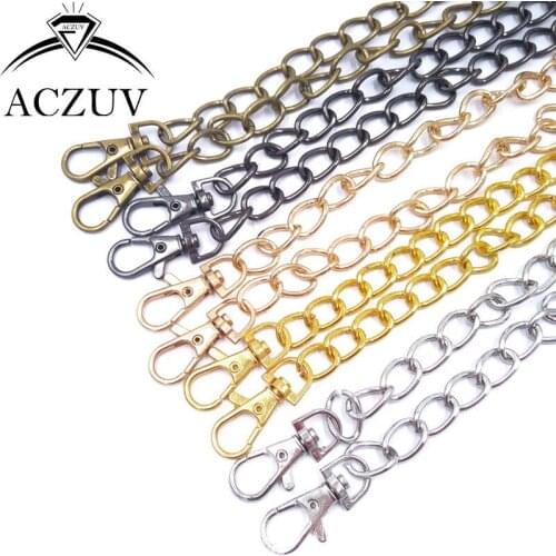 20piece 40cm to 140cm 11mm Big Curb Chain Lobster Buckle Hooks Long Shoulder Bag Purse Chain Handbag Hardware Accessories