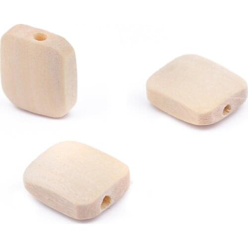 DoreenBeads Wood Spacer Beads Rectangle Natural Peacock Green Colorful Beads 13mm x 11mm( 3/8"), Hole: Approx 1.8mm, 20 PCs
