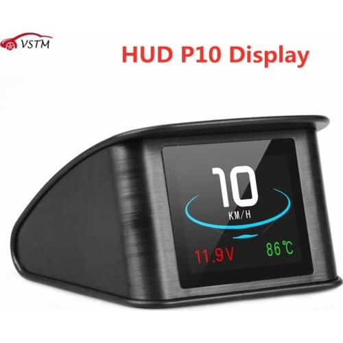 2021 P10 Head Up Display Trip On-board Computer Car Digital OBD2 Mileage Driving Computer Display Speedometer Temperature Gauge
