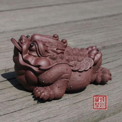 China collection yixing red stoneware Tea pet Ornament - Toad