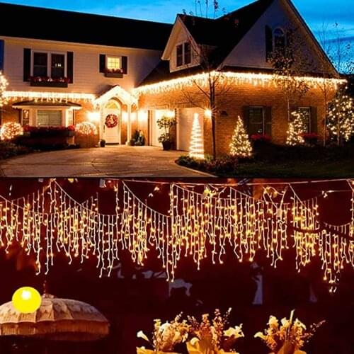 Led Curtain Icicle String Lights 3.5M/5M Droop 0.4/0.5/0.6m Christmas Lights Garland Street Party Garden Decorations for Home