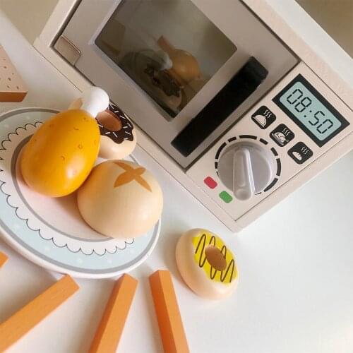 Microwave Oven Toys Kids Developmental Toy Indoor Play Game Kitchen Play Set