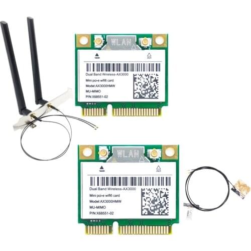 AX200 AX3000 WIFI6 Card 5G Dual-Band Bluetooth 5.1 MINI Pcie Built-in Gigabit Wireless Network Card with Antenna