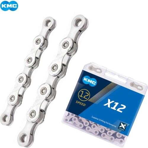 KMC X12 Chain NP Silver for Road & Cross 126 Links Nickel Plated Fit for SRAM MTB and Shimano rear 12-speed derailleur systems