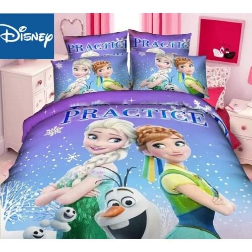Disney frozen bedding set for kids bedroom decor single size duvet covers bedspread twin flat sheet 2-3pcs home textile discount