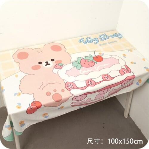 Korean Ins Bear Tablecloth Home Kitchen Table Decor Chic Picnic Cover Backdrops