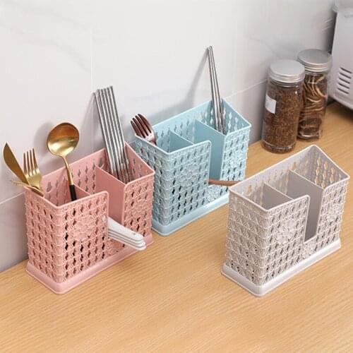 Mutfunctional Hanging Chopsticks Storage Rack with Hollow Drain Hole Kitchen Supplies M56