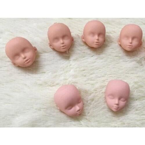 2pcs/lot Soft Plastic Practice Makeup Doll Heads For 11.5 Doll Head For 1/6 BJD Dolls Practicing Makeup Head Without Hair