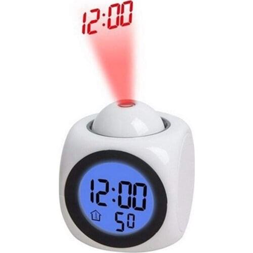 Desktop Projection Clock Bedroom Snooze Alarm Clock Projector Digital Clock LED Display Temperature Report With Backlight