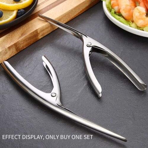 NHBR 2PCS Stainless Steel Shrimp Peeler Shrimp Deveiner Shrimp Opener to Shrimp Thread Knife Shrimp Cleaners Kitchen Supplies