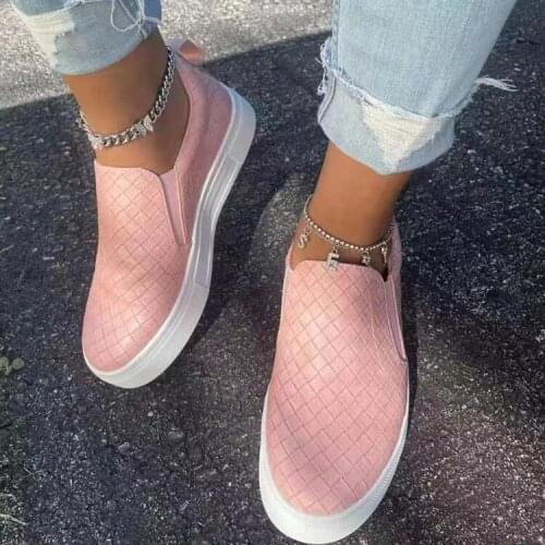 2021 New Female Casual Soft Leather Slip-on Loafer Sneaker Ladies Platform Walking Shoes Women Flat Shoes Round Toe Oxford Shoes