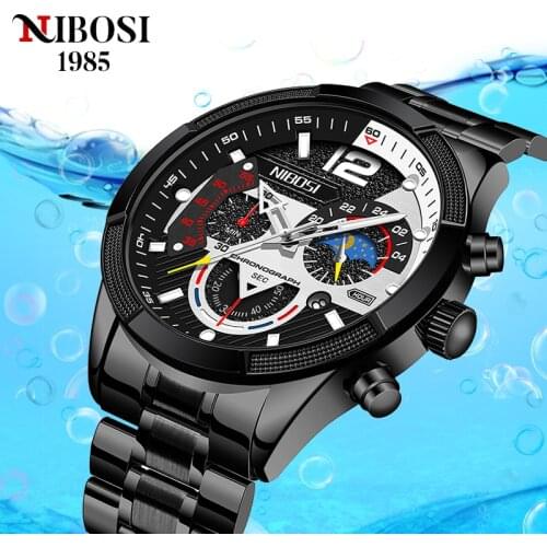 NIBOSI 2021 June New Men Quartz Watch Luminous Wrist Watch Waterproof Business Clock Sports Watch Six Pointers Success Man Watch