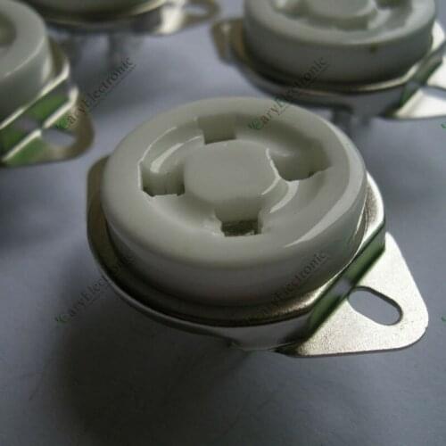 Wholesale and retail 8pc audio amp New 4pin Ceramic vacuum tube socket Silver Pin Plated For 300B 2A3 free shipping