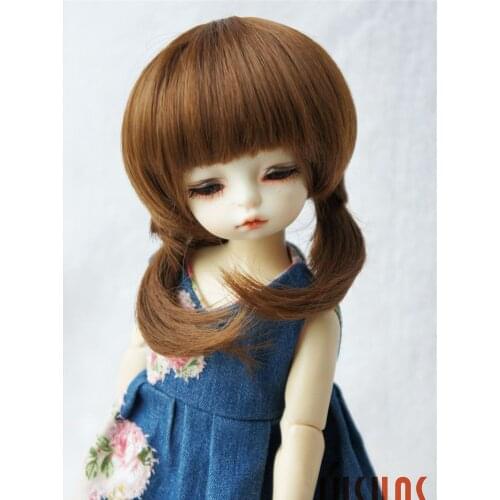 JD212 1/6 1/4 Fashion BJD Doll wigs YOSD MSD Cute Twins pig tails wig Size 6-7 inch 7-8 inch Heat resistance BJD wigs