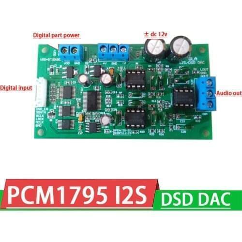 HIFI soft control PCM1795 I2S / DSD DAC decoder board NE5532 Op Amp Support 32BIT, 192K sampling rate FOR audio Power amplifier
