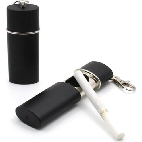 Zinc Alloy Liner ABS Sealed Tank Ash Holder Portable Mini Ashtrays with Key Chain Eco-Friendly Pocket Smoking Ash Tray