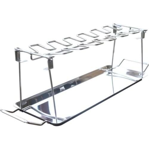 BBQ Chicken Leg Wing Grill Cooking Rack 14 Slots BBQ Poultry Chicken Leg Roaster Stainless Steel Chicken Wing Rack