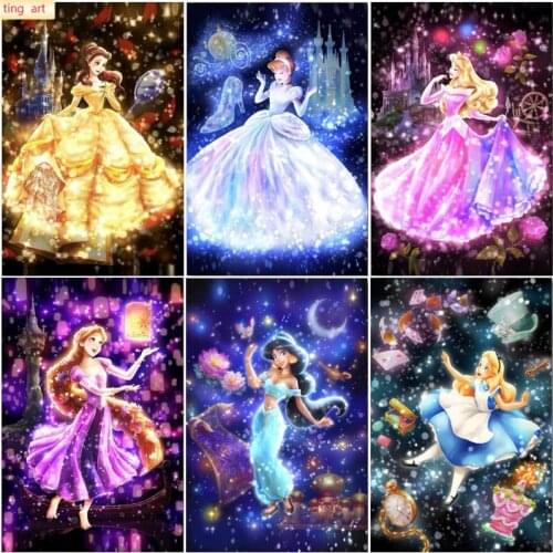 Disney Full Square/Round 5D Diy Diamond Painting Cartoon Princess Diamond Embroidered Diamond Mosaic Home Decoration Gift