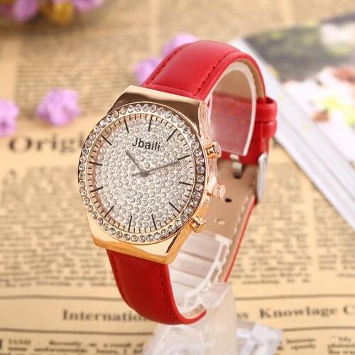 Luxury Rhinestone Women Watch Fashion Quartz Womens Wristwatch Ladies Casual Leather Watch Female Dress Clock Reloj Mujer #3TWF