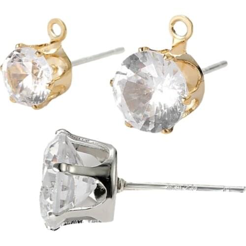 10 Pcs Silver Stainless Steel Crystal Zircon Ear Studs Earrings for Women/Men 4 Prong Tragus Cartilage Piercing Jewelry JP