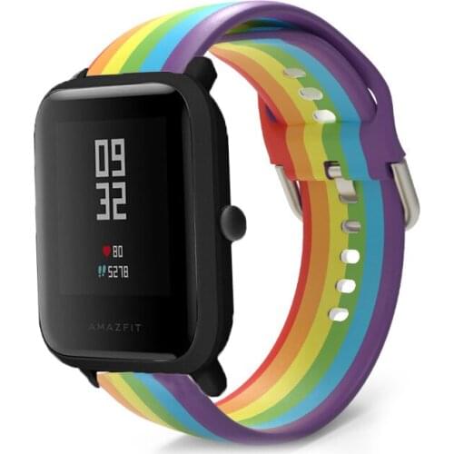 Silicone Band for Xiaomi amazfit bit bip s strap Smart watch for HUAMI AMAZFIT GTR 42mm Straps smart watch Sport bands Correa