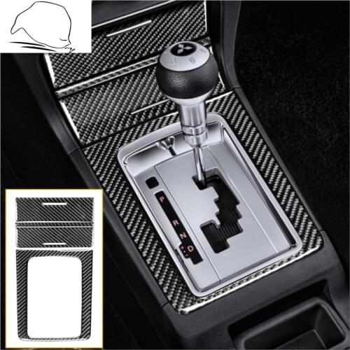 For Mitsubishi Lancer EVO X 2008-2015 Carbon Gear Shift Box Shifter Surround Frame Storage Lids Cover Sticker Car Accessories