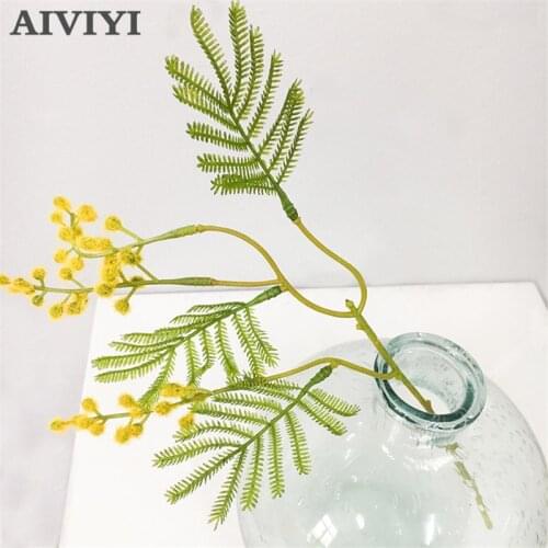 Foreign trade excellent products planting plush artificial acacia flower decoration plant cherry blossom wedding home Christmas