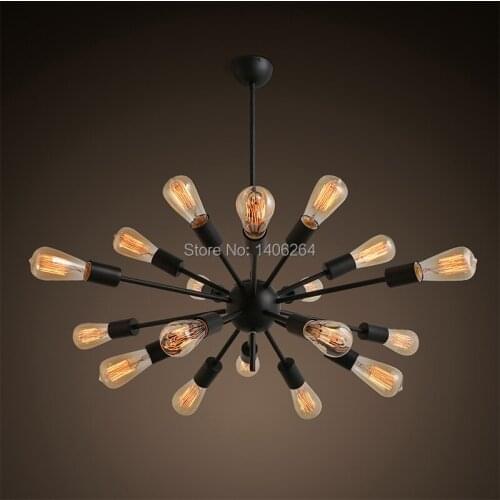 Vintage E27 Industrial Fixture Retro Pendant Light Ceiling Lamp Chandelier 18 Light Painted Finish Without Bulb