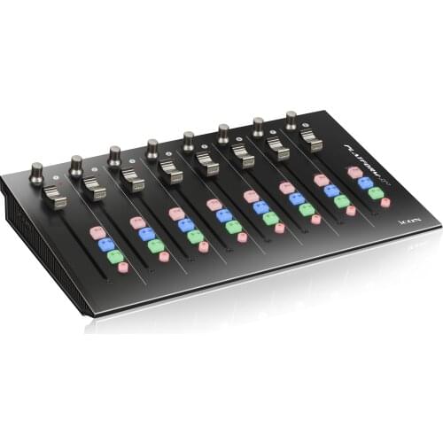 ICON Platform X+ Electric Fader USB MIDI Expansion Controller, 8 Touch-Sensitive Motorized Faders With 10-Bit Resolution